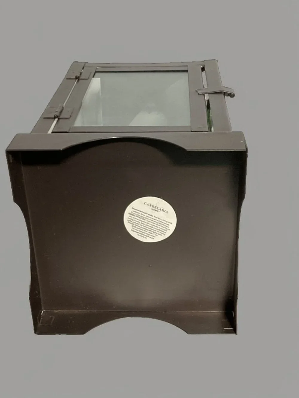 Candelaria Home Brown Metal & Glass Decorative Lantern